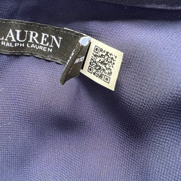 Navy Blue Belted Dress Size 16. Ralph Lauren. Women's A-line Classy Dress. - Picture 10 of 16